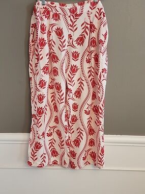 NWOT Jules & Leopold Red Floral Print Pants